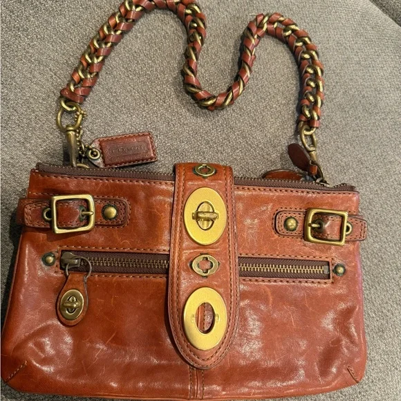 Coach Bridgit Brown Leather Shoulder Bag - Picture 2 of 9